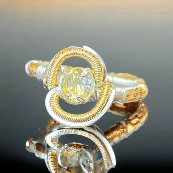 Citrine Sterling Silver Ring Size 7.5 - Picture 2 of 9